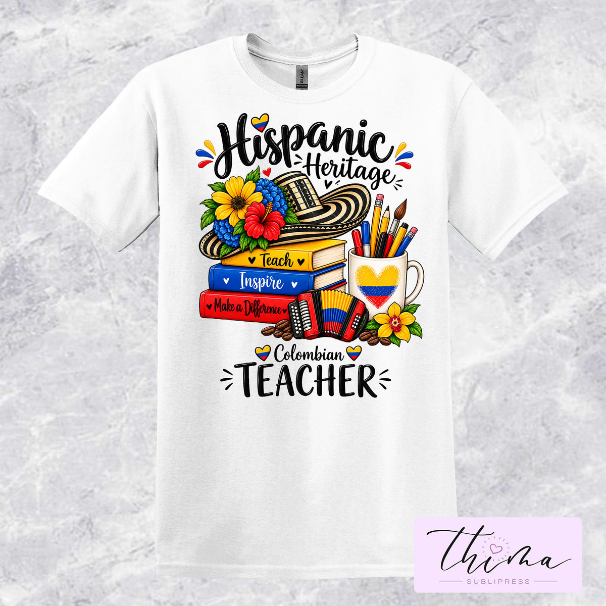 Hispanic Heritage Colombian Teacher T-shirt
