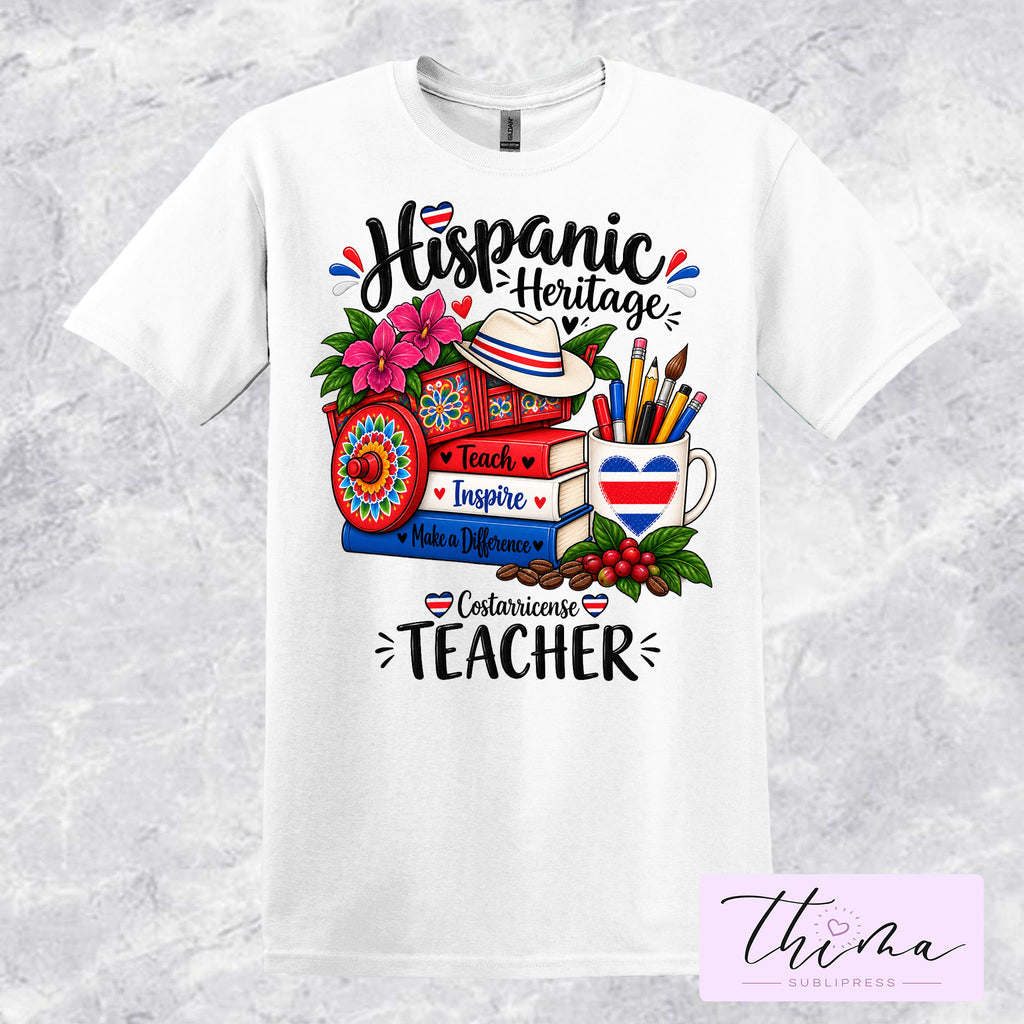 Hispanic Heritage Costarricense Teacher T-shirt