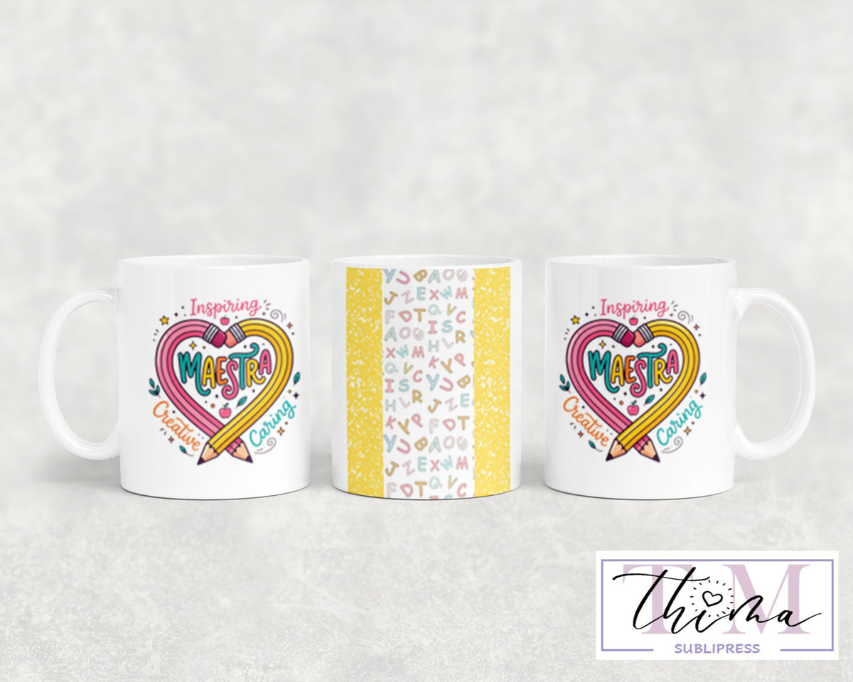 Maestra Pencils Heart Mug