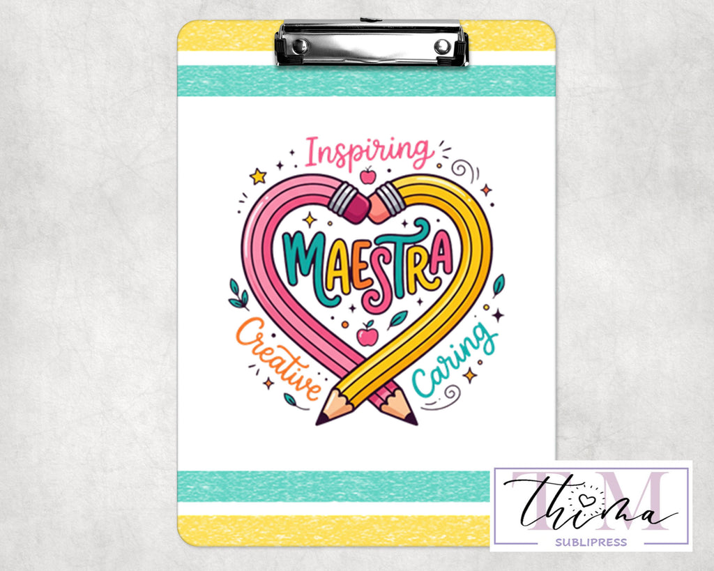 Maestra Pencils Heart Clipboard